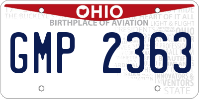 OH license plate GMP2363