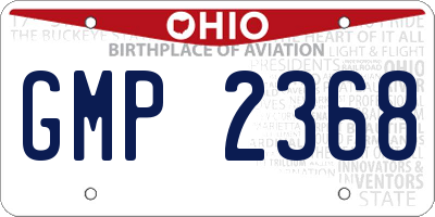 OH license plate GMP2368