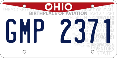 OH license plate GMP2371