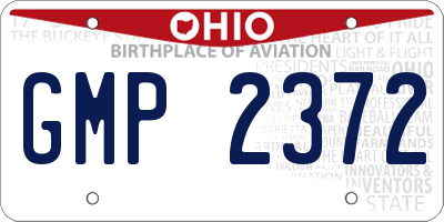 OH license plate GMP2372