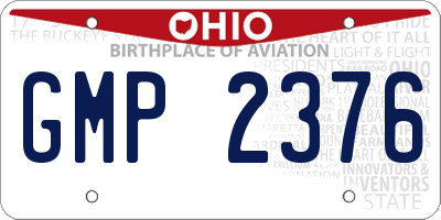 OH license plate GMP2376