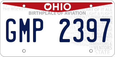 OH license plate GMP2397