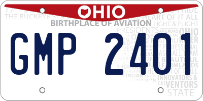 OH license plate GMP2401