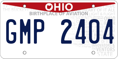 OH license plate GMP2404