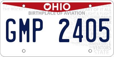 OH license plate GMP2405