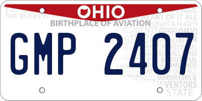 OH license plate GMP2407