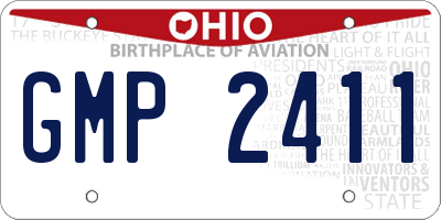 OH license plate GMP2411