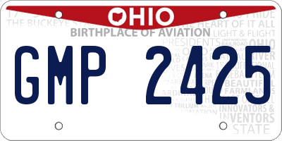 OH license plate GMP2425
