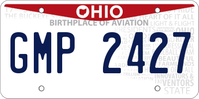 OH license plate GMP2427