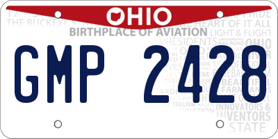 OH license plate GMP2428