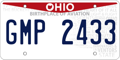 OH license plate GMP2433
