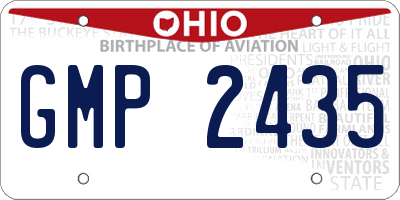 OH license plate GMP2435