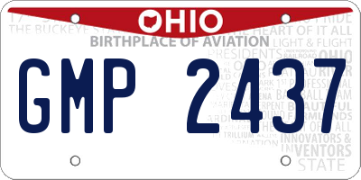 OH license plate GMP2437