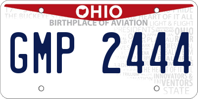 OH license plate GMP2444