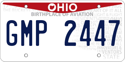 OH license plate GMP2447