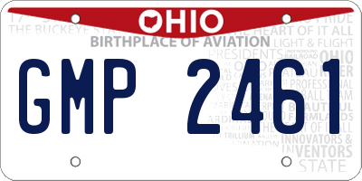 OH license plate GMP2461