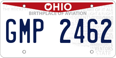OH license plate GMP2462