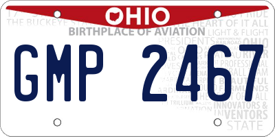 OH license plate GMP2467