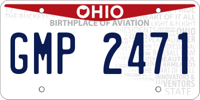 OH license plate GMP2471