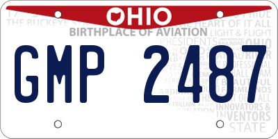 OH license plate GMP2487