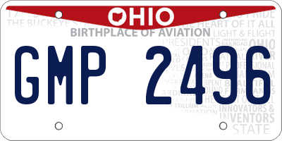 OH license plate GMP2496