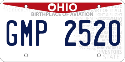 OH license plate GMP2520