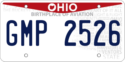 OH license plate GMP2526