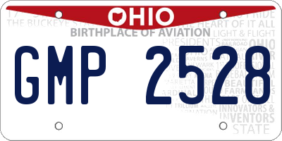 OH license plate GMP2528