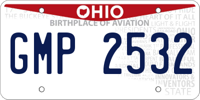 OH license plate GMP2532