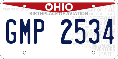 OH license plate GMP2534