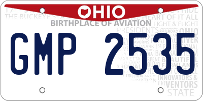 OH license plate GMP2535