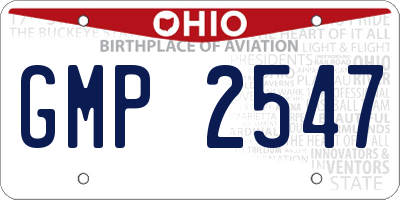 OH license plate GMP2547