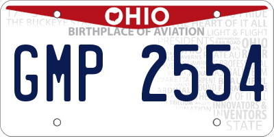 OH license plate GMP2554