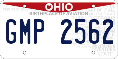 OH license plate GMP2562