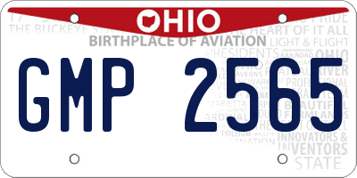OH license plate GMP2565