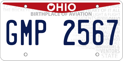 OH license plate GMP2567