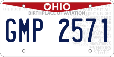 OH license plate GMP2571