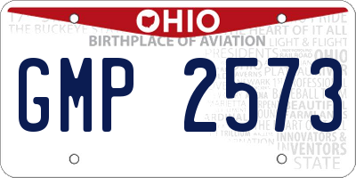 OH license plate GMP2573