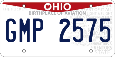 OH license plate GMP2575