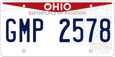 OH license plate GMP2578