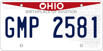 OH license plate GMP2581