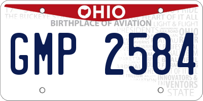 OH license plate GMP2584