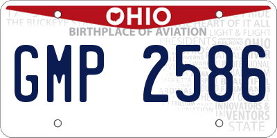 OH license plate GMP2586