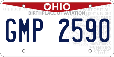 OH license plate GMP2590