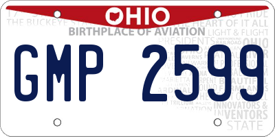 OH license plate GMP2599