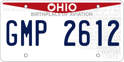 OH license plate GMP2612