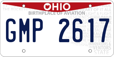 OH license plate GMP2617