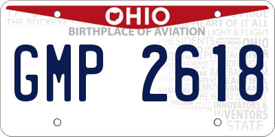 OH license plate GMP2618