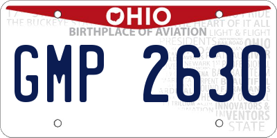 OH license plate GMP2630