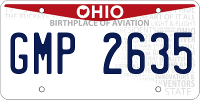OH license plate GMP2635